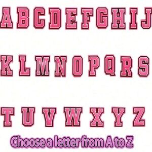 Pink Letter Croc Charms